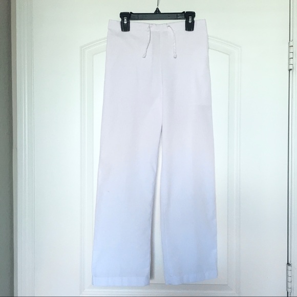 White Medical Work Scrubs Pants Bottoms - Picture 14 of 14